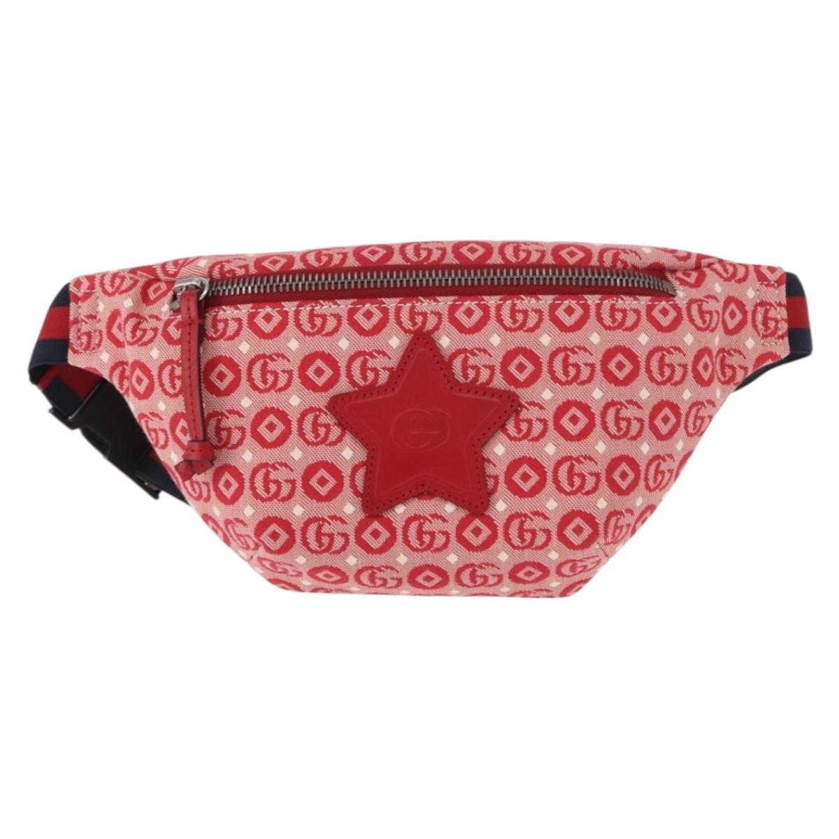 Gucci Children's Belt GG Coated Canvas, Red, Canvas, Handbag