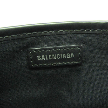 Balenciaga Navy Cabas Canvas with Leather, Black, Canvas, Tote Bag
