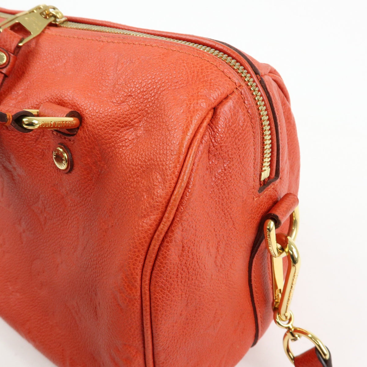 Louis Vuitton Speedy Bandouliere Monogram Empreinte Leather, Orange, Leather, Handbag