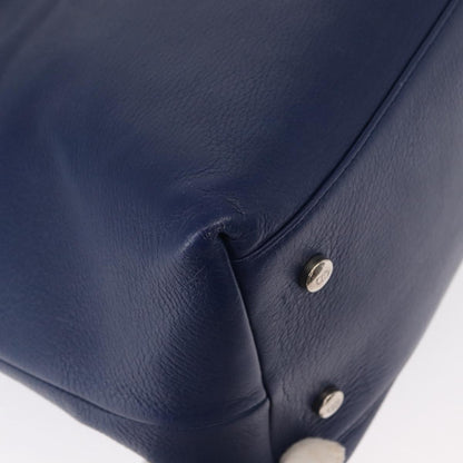 Christian Dior Granville Satchel Leather, BLUE, LEATHER, Handbag