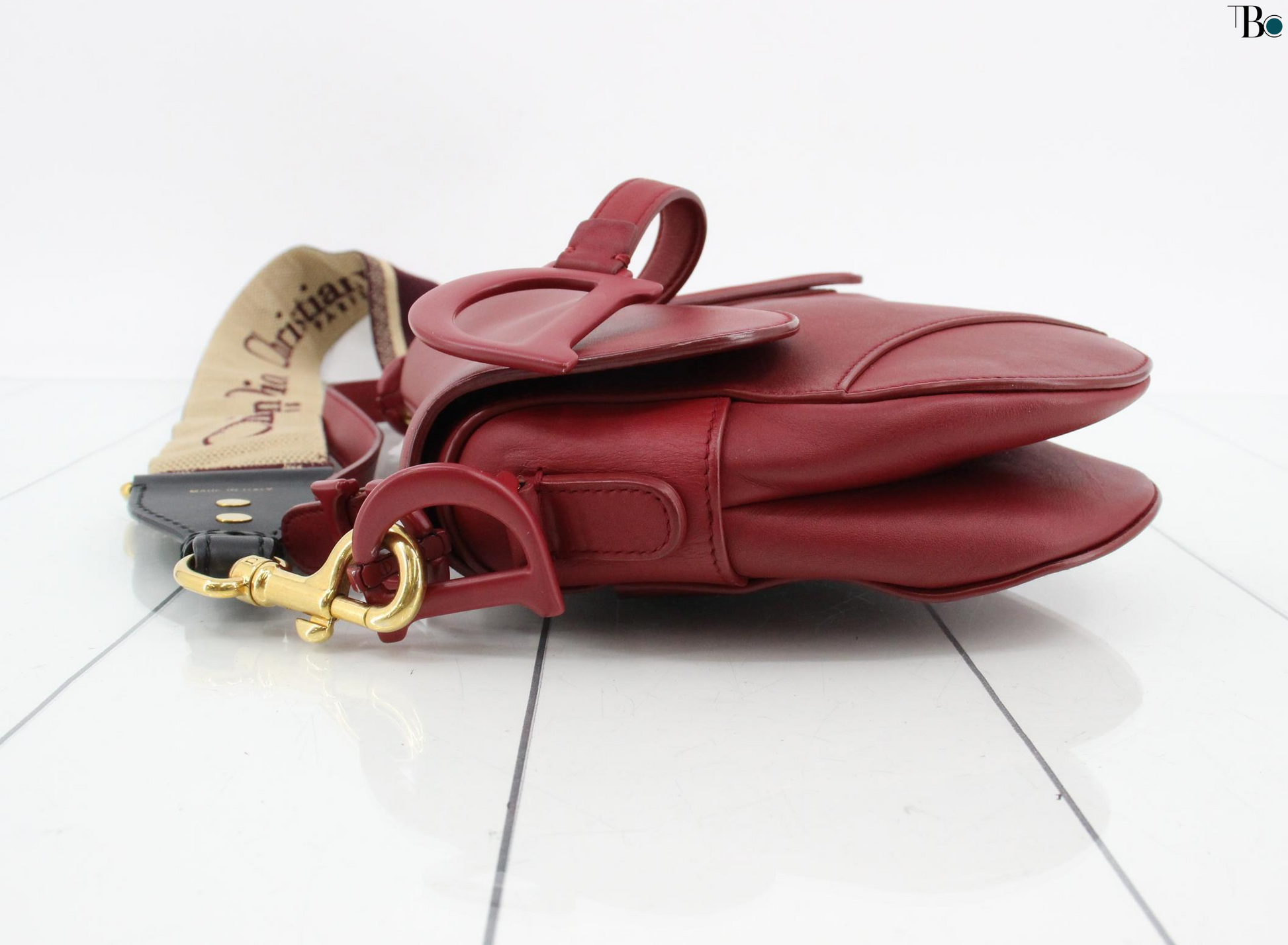 Christian Dior Saddle Crossbody Bag Leather, RED, LEATHER, Crossbody bag