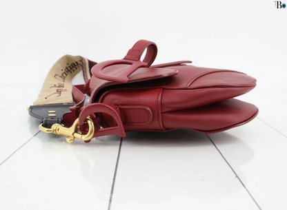 Christian Dior Saddle Crossbody Bag Leather, RED, LEATHER, Crossbody bag