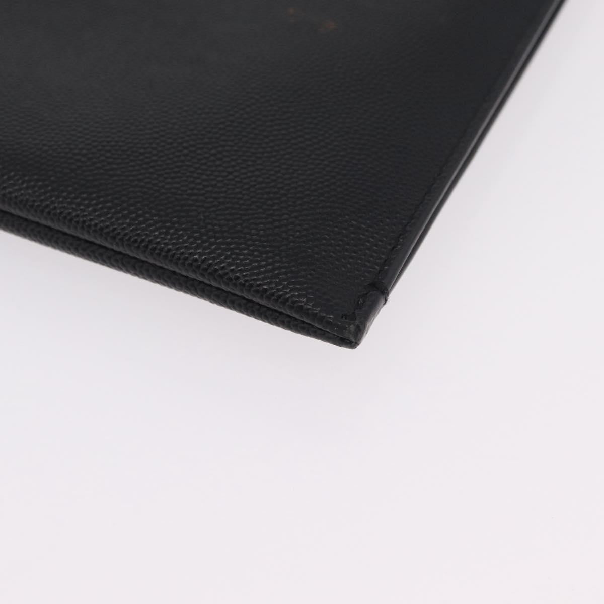 Saint Laurent Letters Zip Clutch Leather, Black, Leather, Clutch