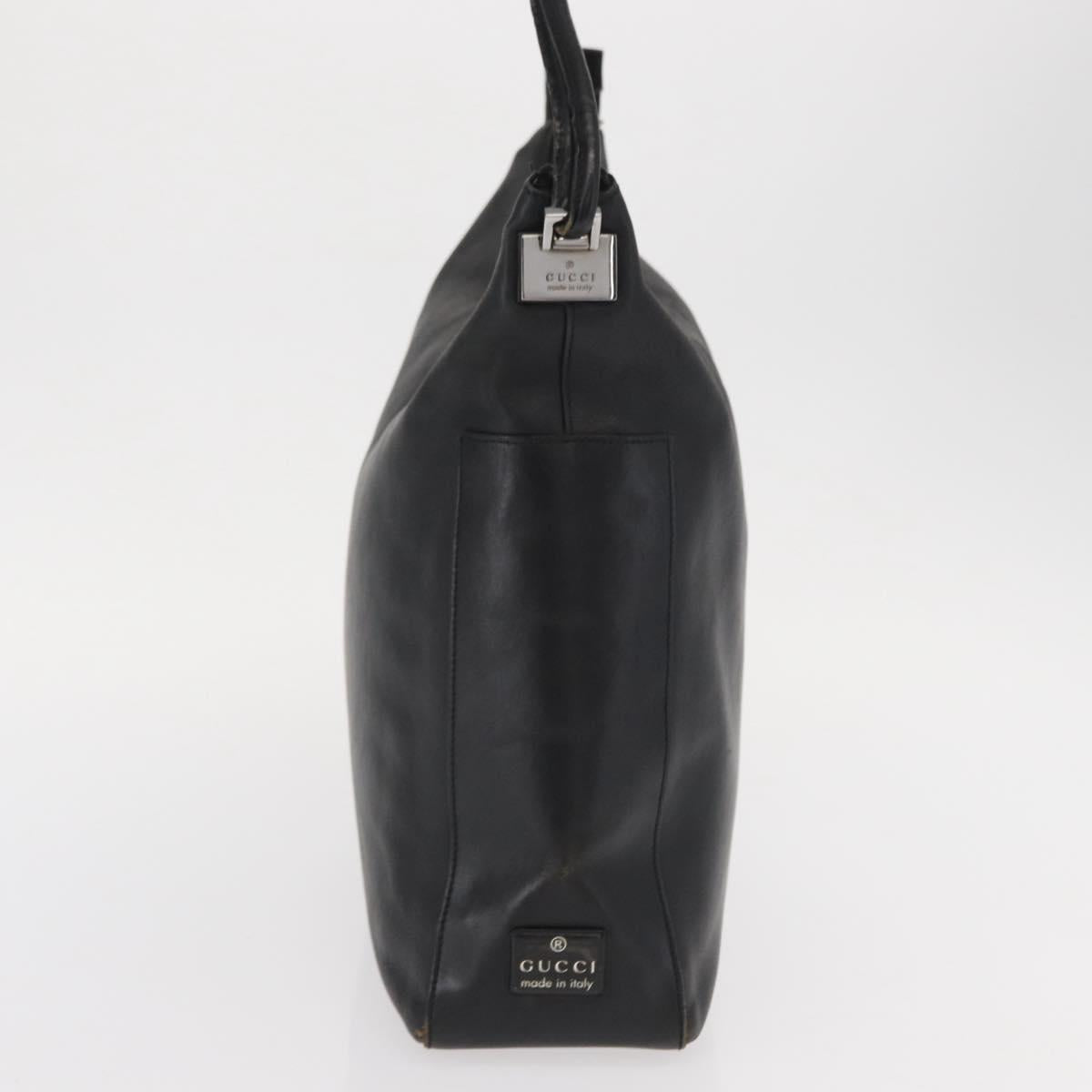 Gucci Vintage Interlocking G Flap Shoulder Bag Leather, BLACK, LEATHER, Shoulder bag