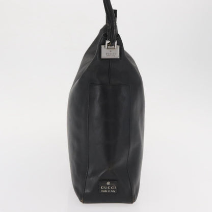 Gucci Vintage Interlocking G Flap Shoulder Bag Leather, BLACK, LEATHER, Shoulder bag