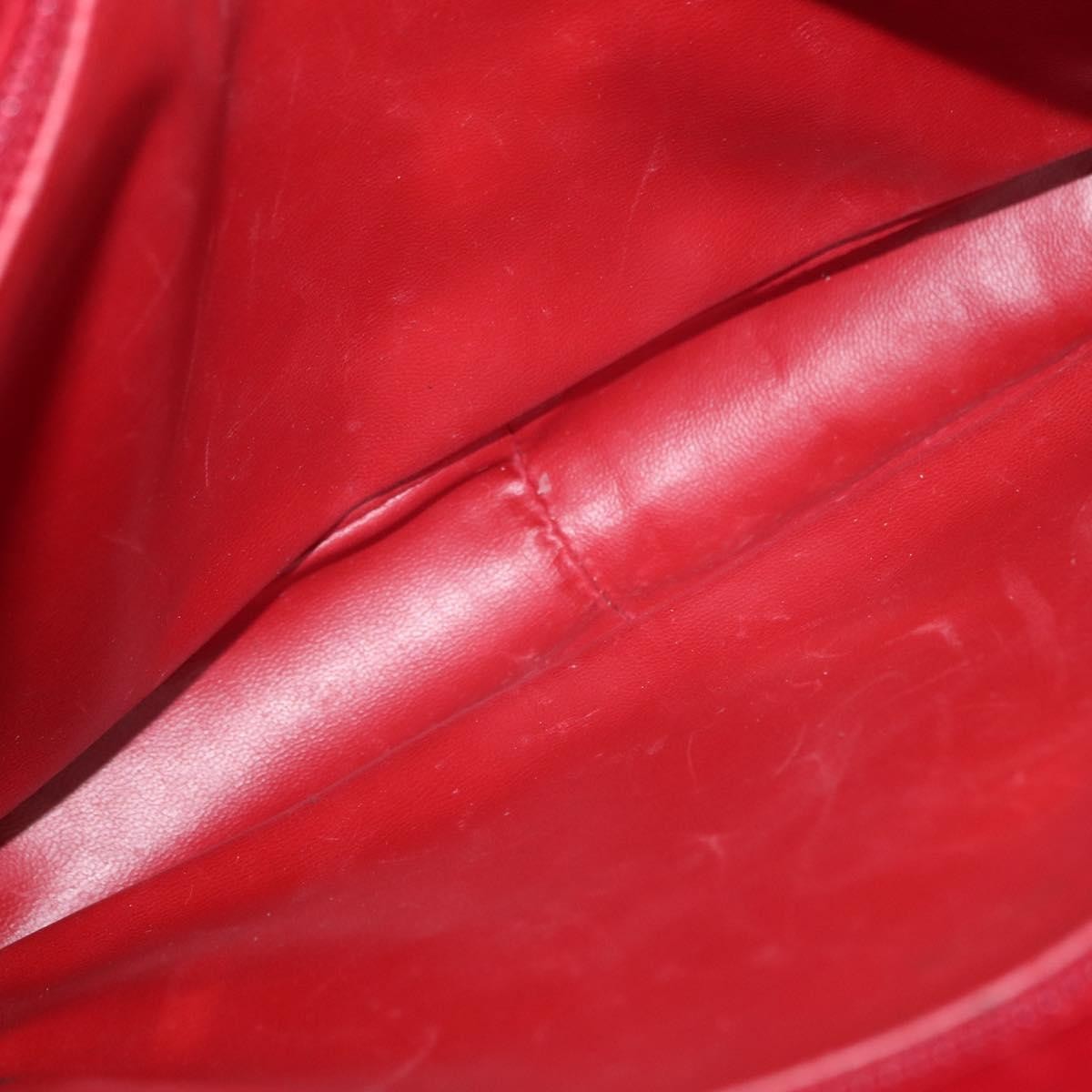Chanel Vintage Slit Pocket Quilted Lambskin, Red, Leather, Shoulder Bag