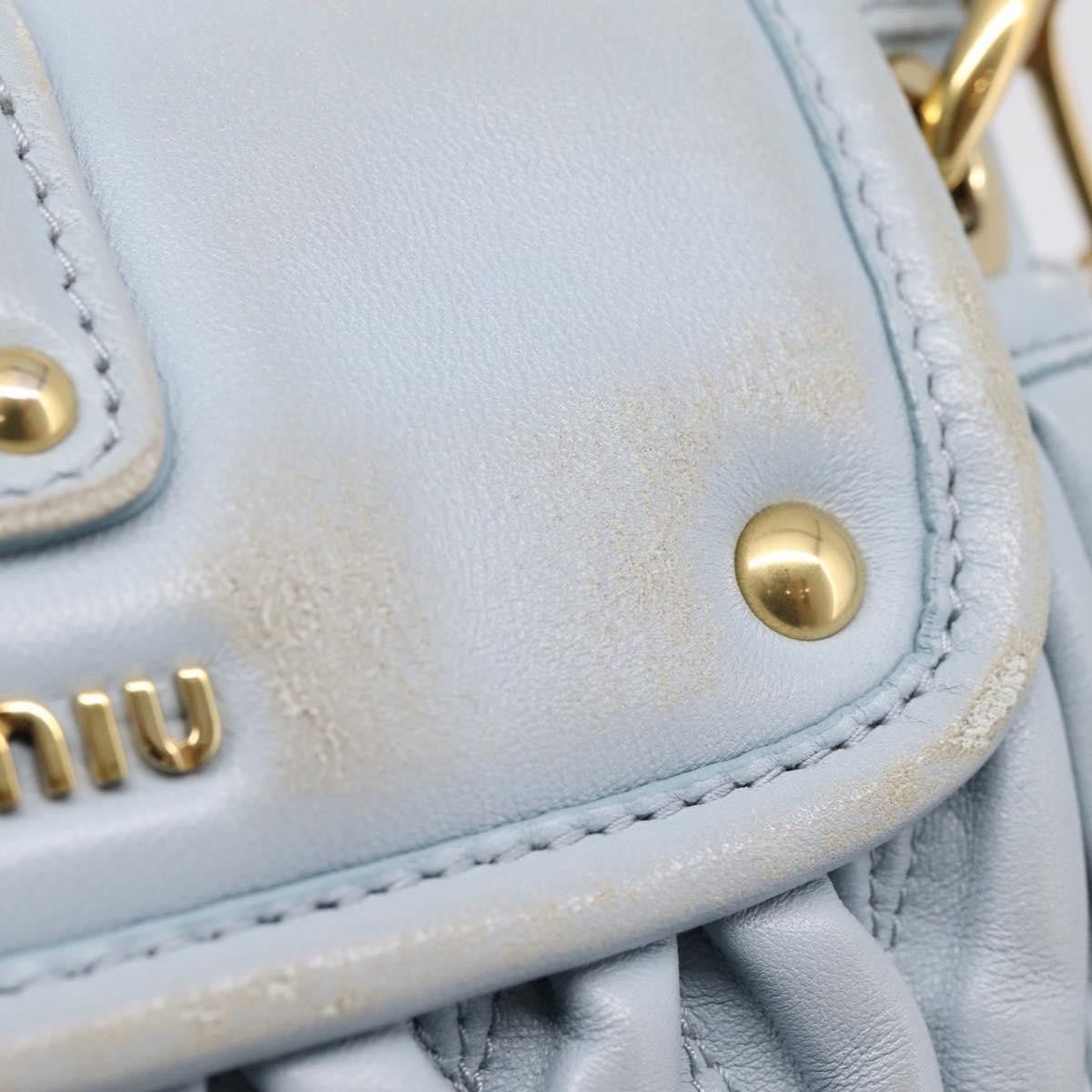 Miu Miu Coffer Hobo Matelasse Leather, Blue, Leather, Handbag