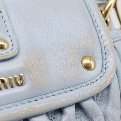 Miu Miu Coffer Hobo Matelasse Leather, Blue, Leather, Handbag