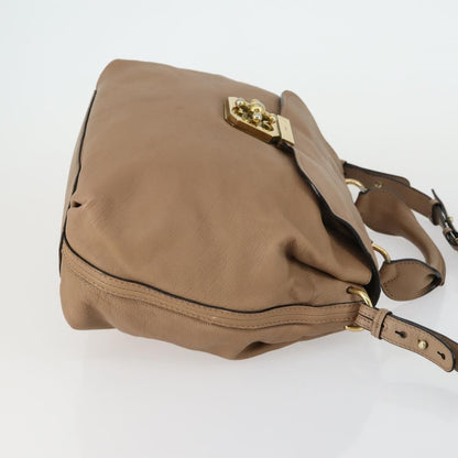 Chloe Elsie Convertible Satchel Leather, Beige, Leather, Handbag