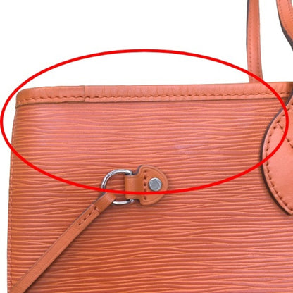 Louis Vuitton Neverfull MM, Orange, Leather, tote