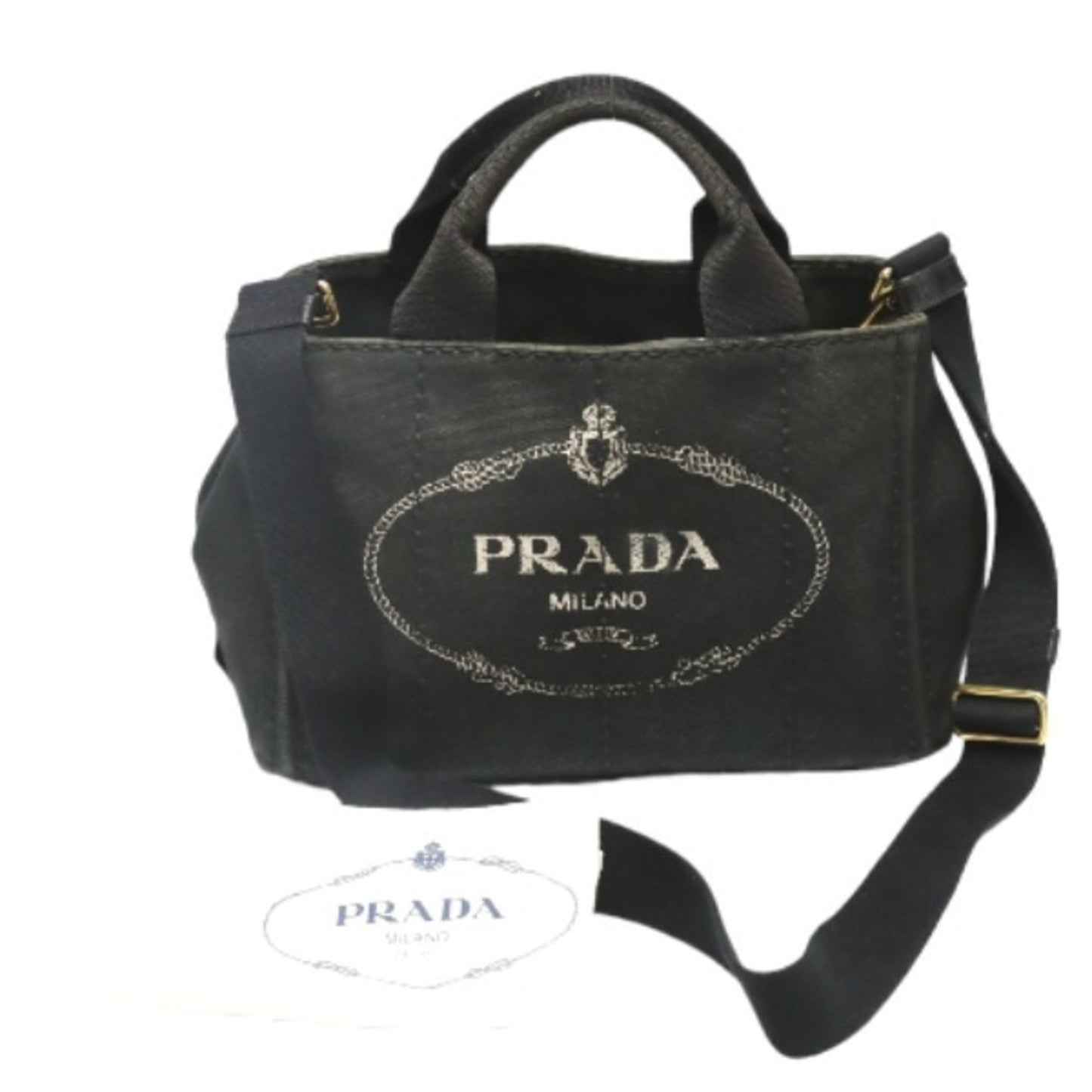 Prada Canapa, Black, Denim - Jeans, tote