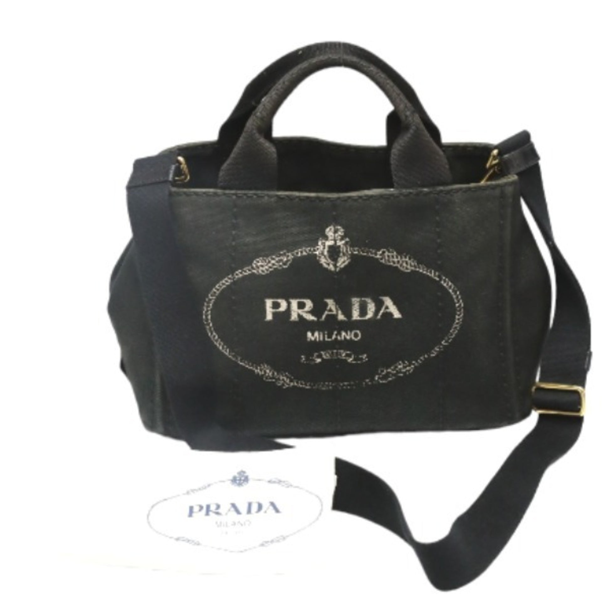Prada Canapa, Black, Denim - Jeans, tote