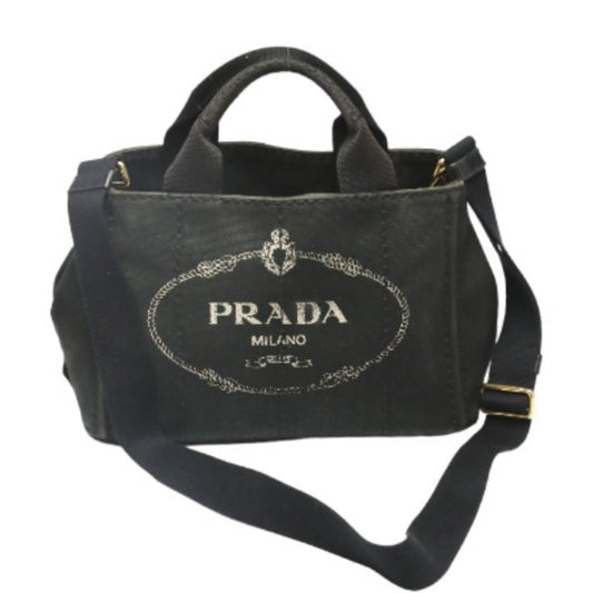 Prada Canapa, Black, Denim - Jeans, tote