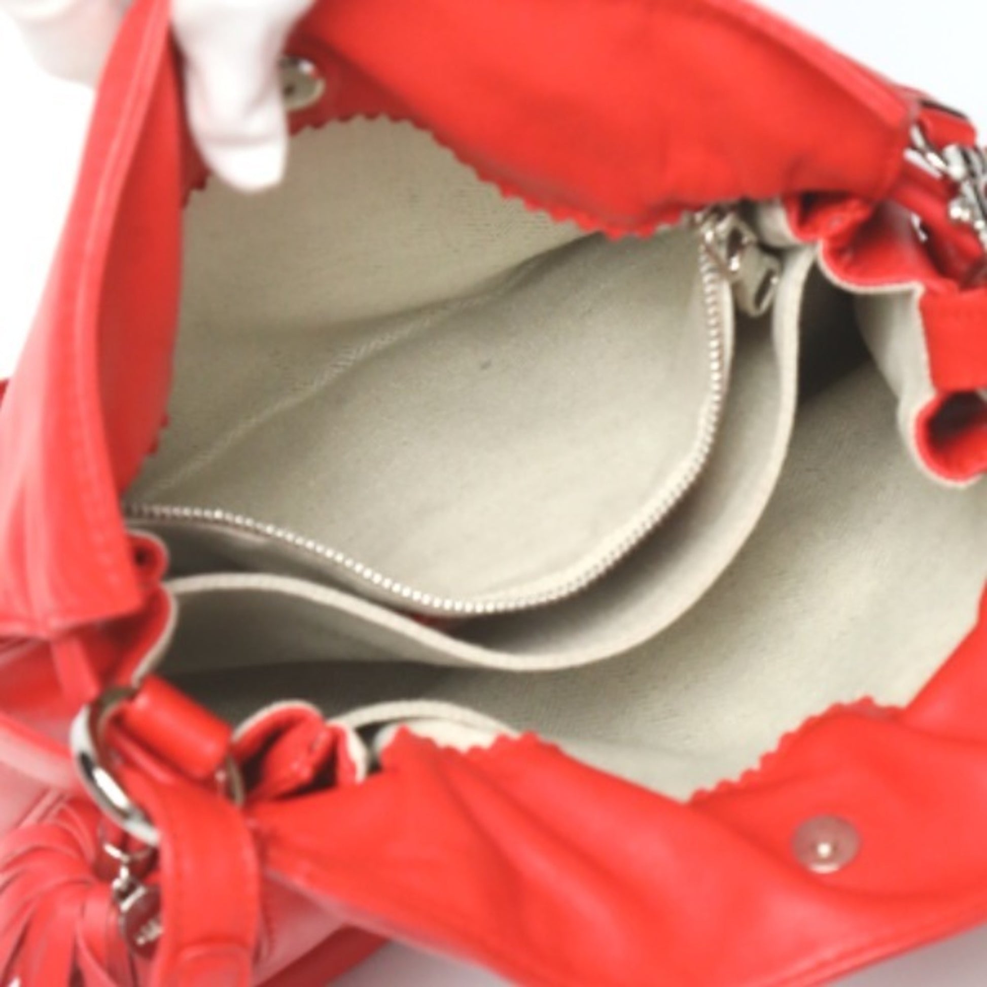 Loewe Flamenco, Red, Leather, shoulder