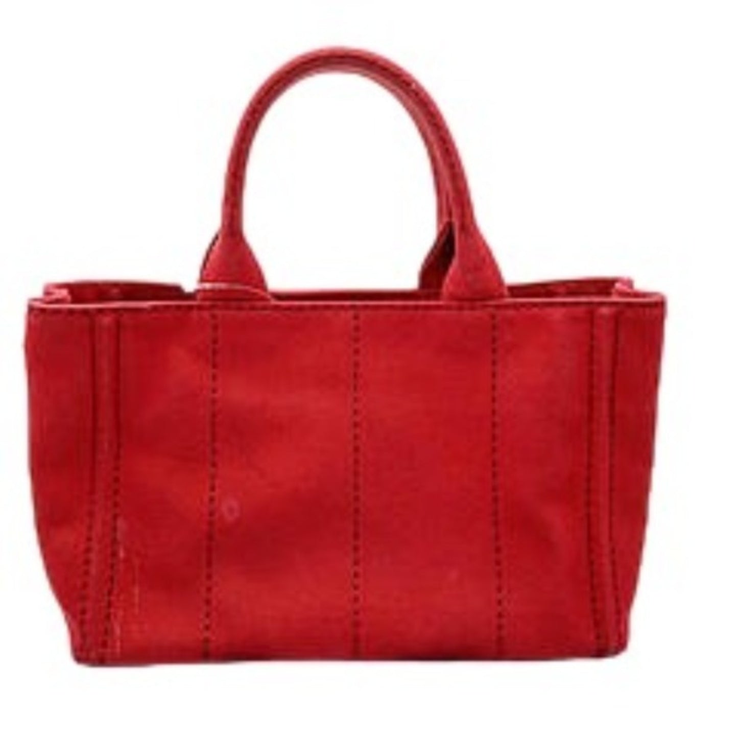 Prada Canapa, Red, Canvas, tote