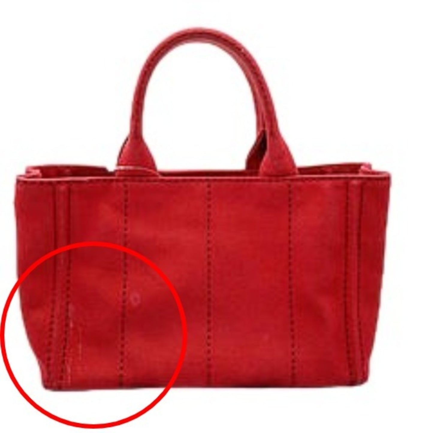Prada Canapa, Red, Canvas, tote