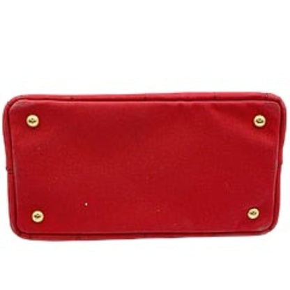 Prada Canapa, Red, Canvas, tote