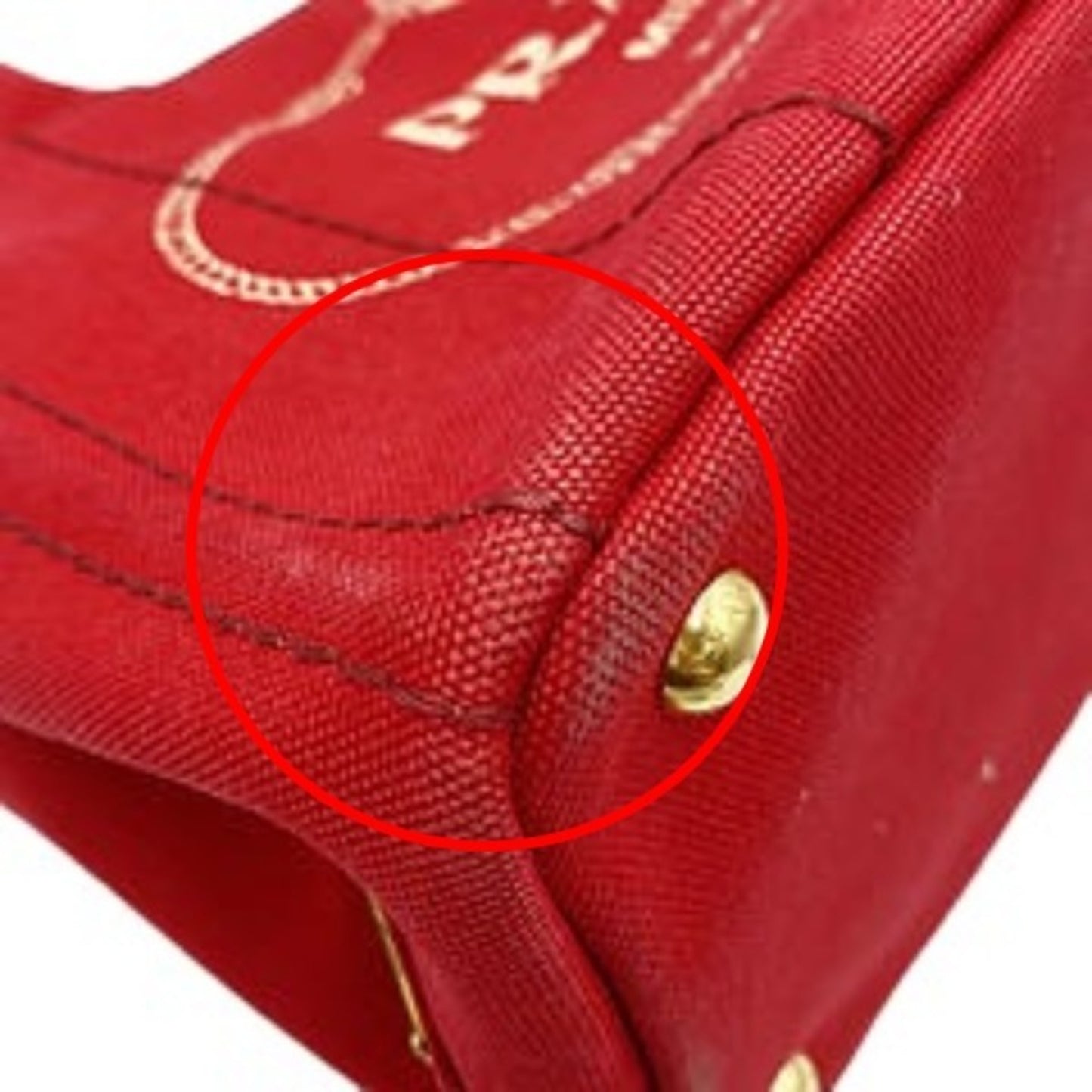 Prada Canapa, Red, Canvas, tote