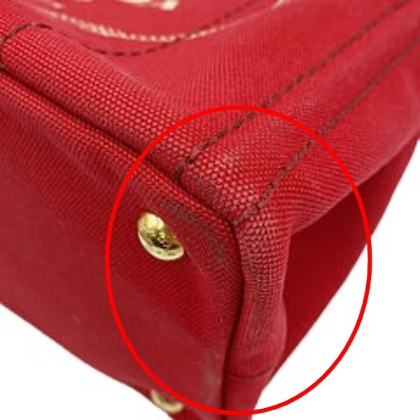 Prada Canapa, Red, Canvas, tote