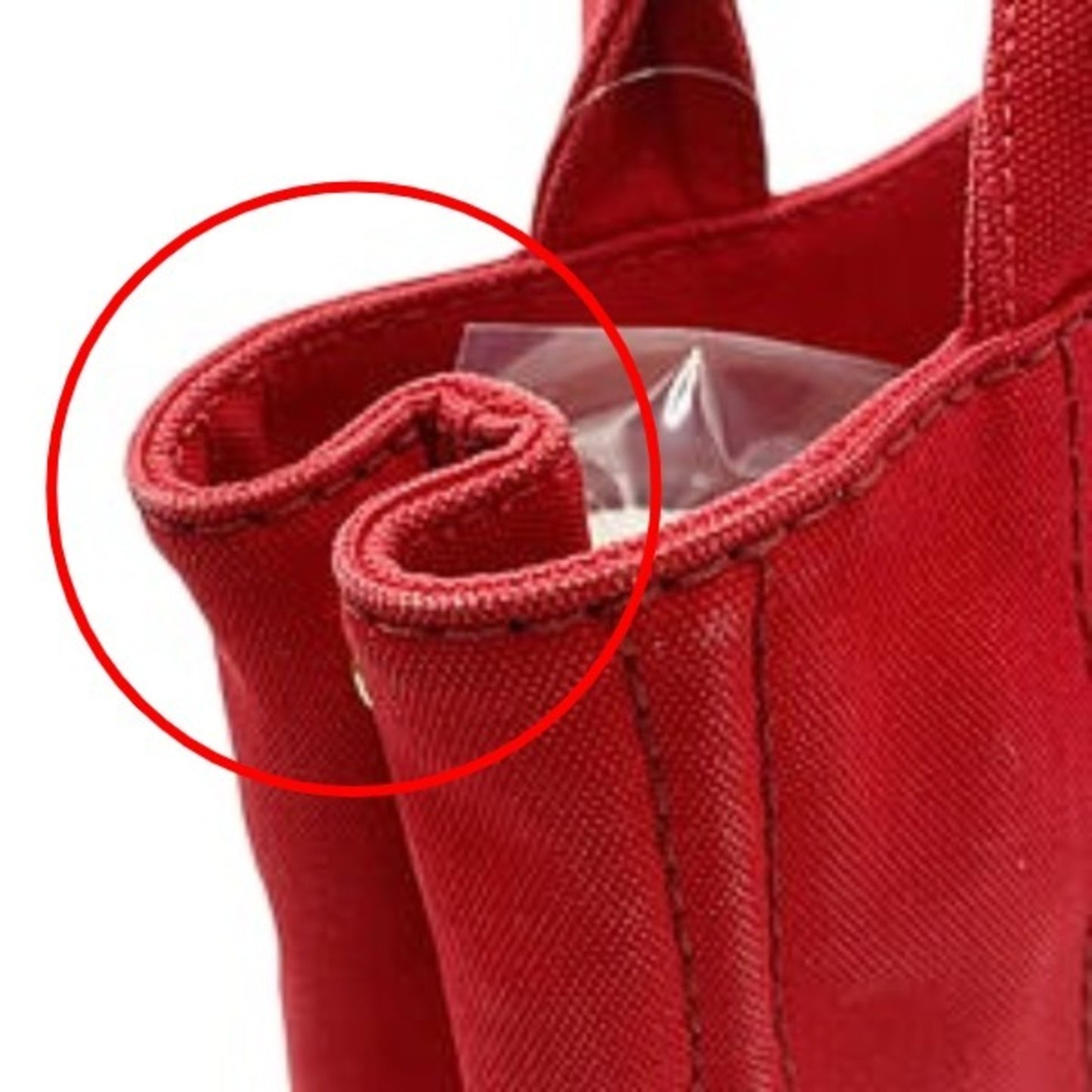 Prada Canapa, Red, Canvas, tote