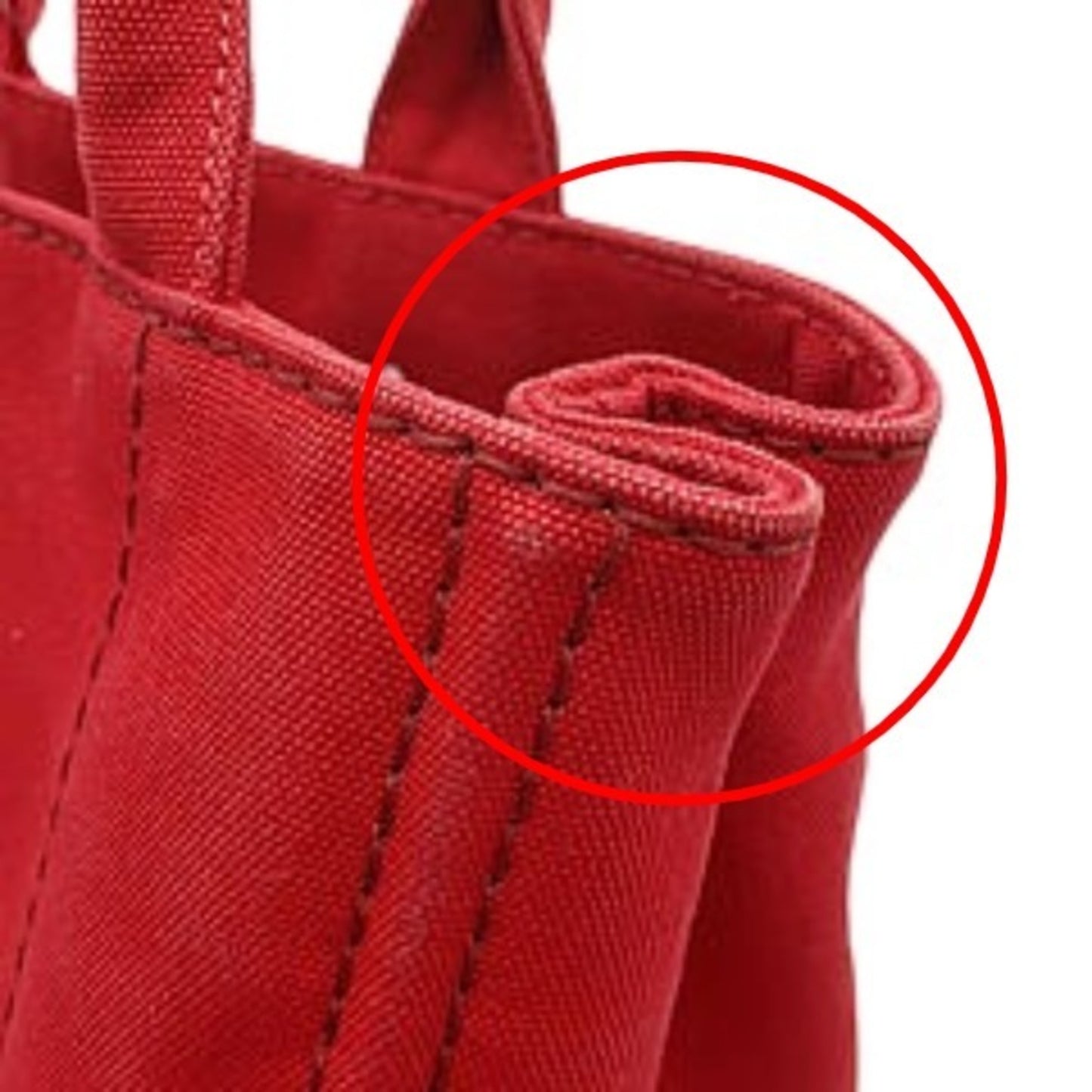 Prada Canapa, Red, Canvas, tote