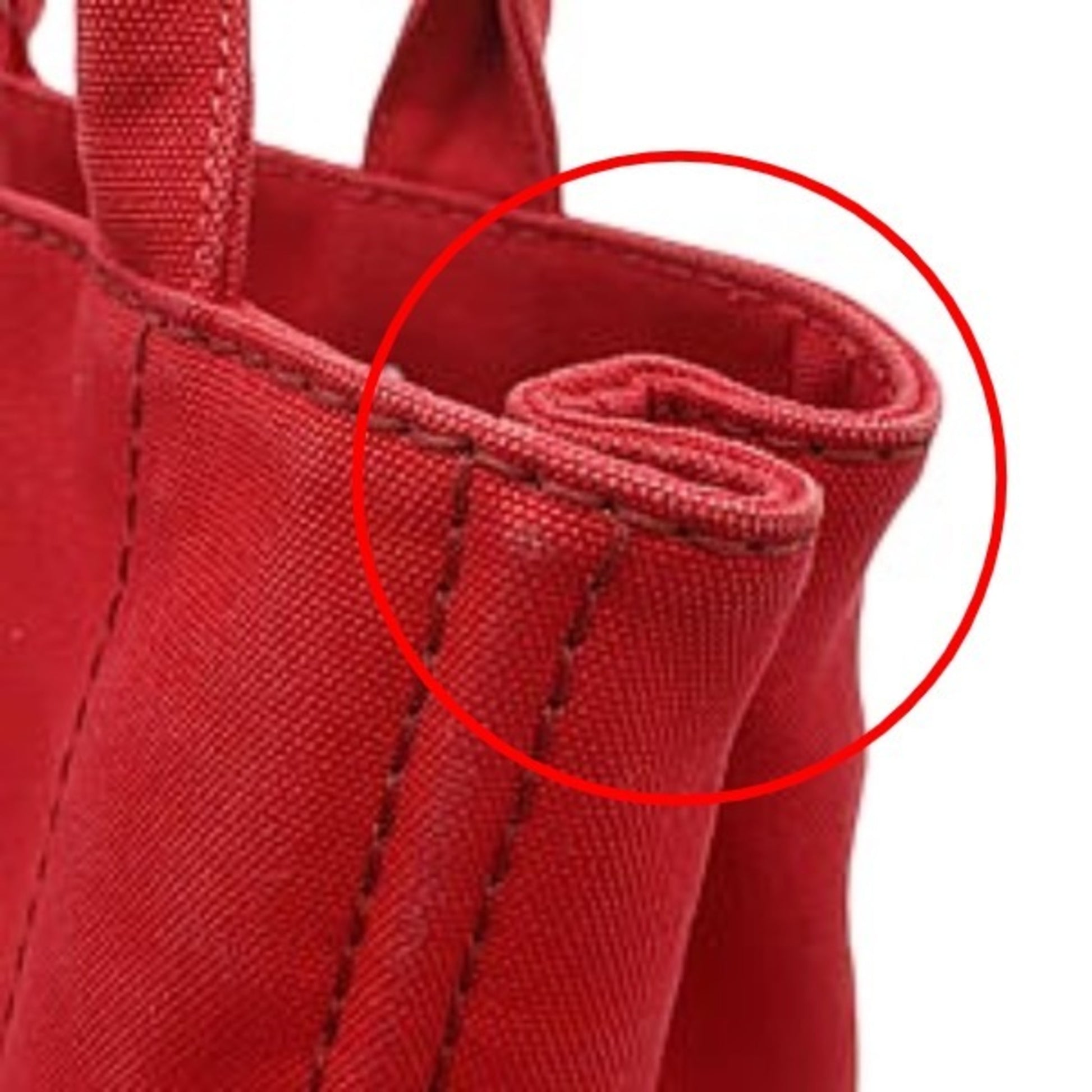 Prada Canapa, Red, Canvas, tote