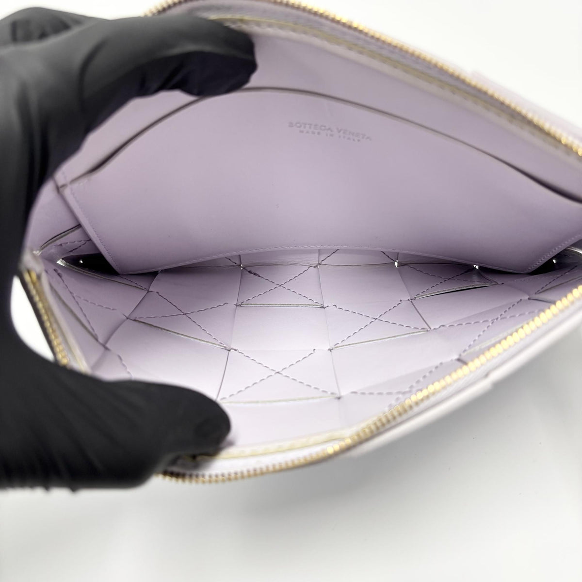 Bottega Veneta Mini clutch Intrecciato, Purple, Leather, Clutch