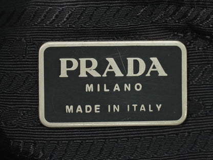 Prada Front Pocket Buckle Nylon, Black, Nylon, Backpack