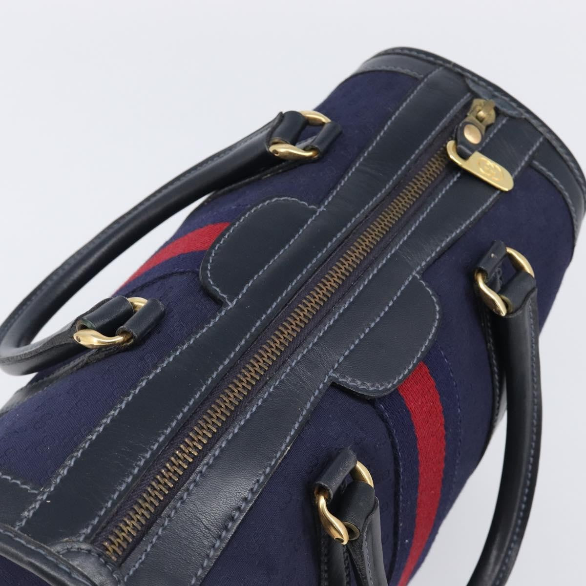 Gucci Vintage Web Boston GG Canvas, Navy, Canvas, Handbag