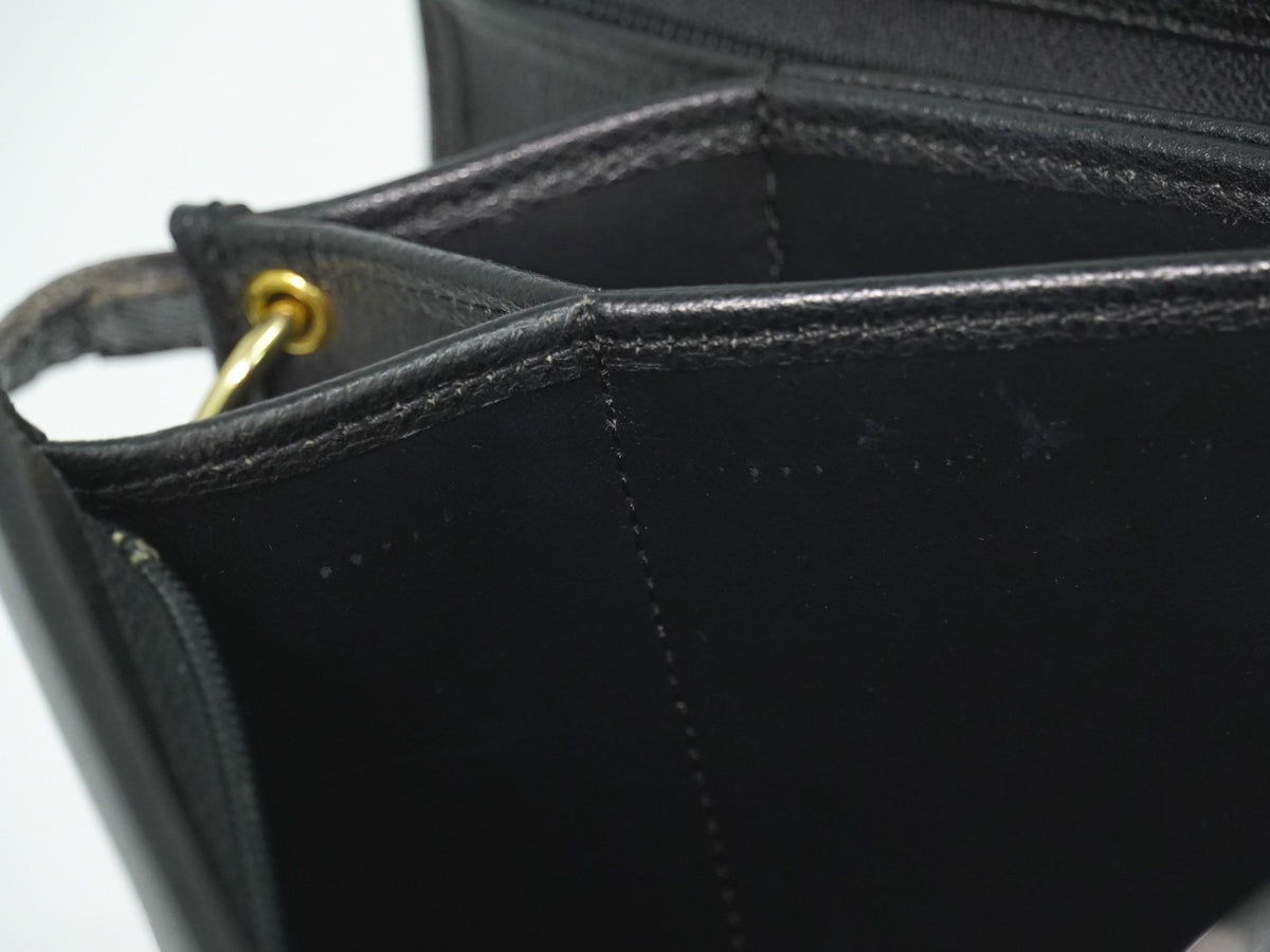 Christian Dior Shoulder Leather, Black, Leather, Shoulder Bag