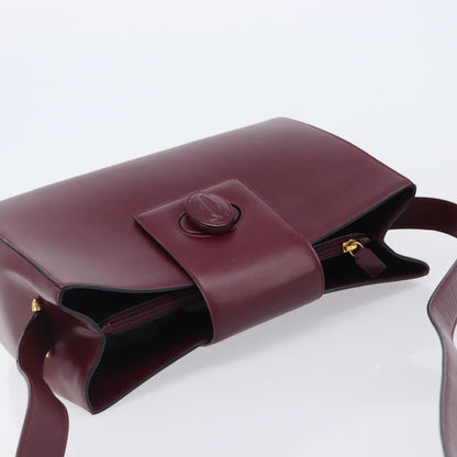 Cartier Must de cartier Leather, Burgundy, Leather, Shoulder Bag