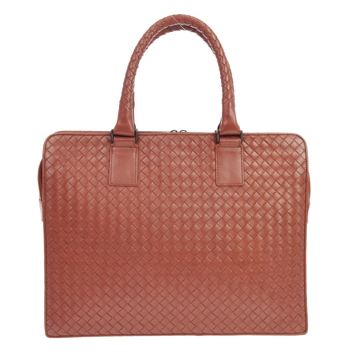 Bottega Veneta Soft Slim Intrecciato Nappa, Brown, Leather, Briefcase