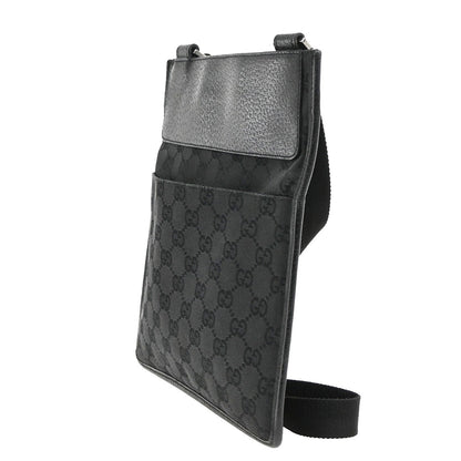 Gucci Vintage Flat GG Canvas, Black, Canvas, Crossbody Bag
