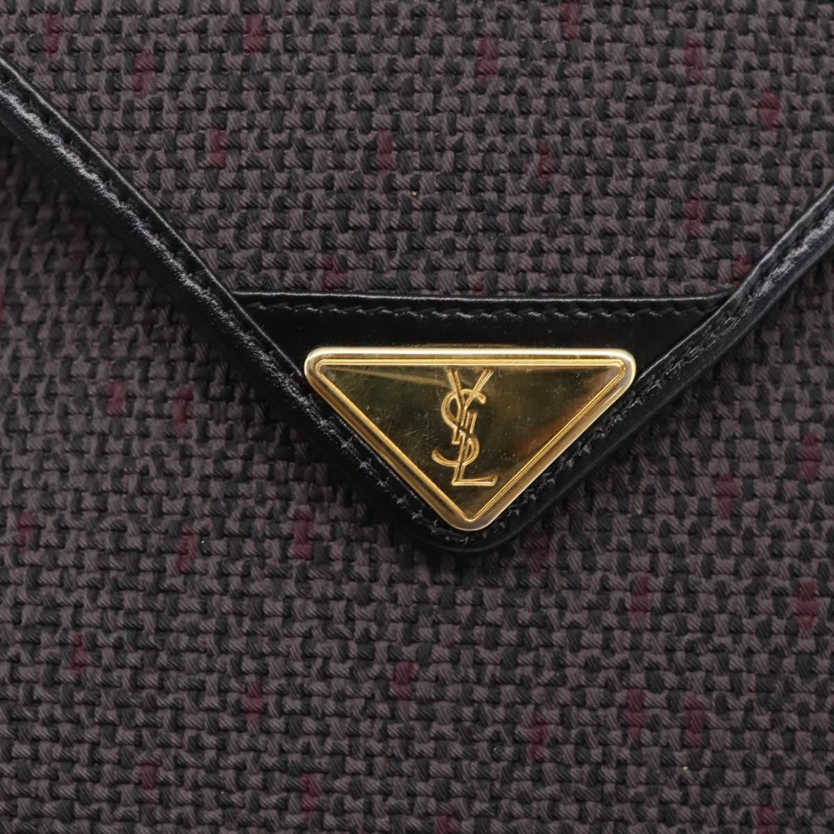 Saint Laurent Vintage Shoulder bag Leather, Gray, Canvas, Shoulder Bag