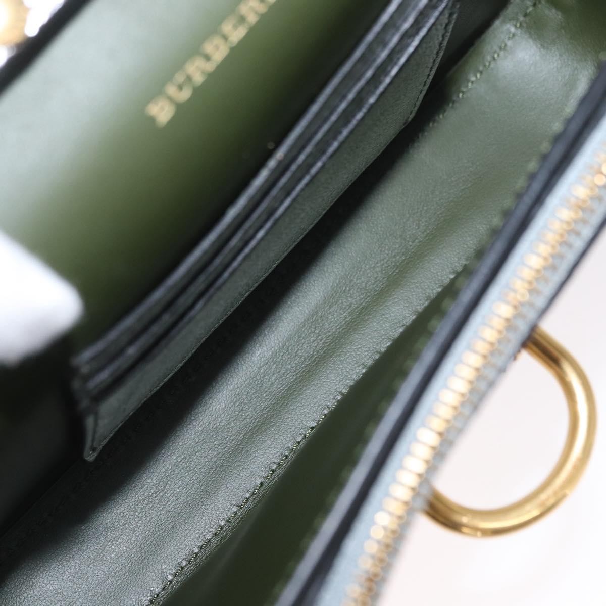 Burberry D-Ring Chain Leather, Silver, Leather, Shoulder Bag