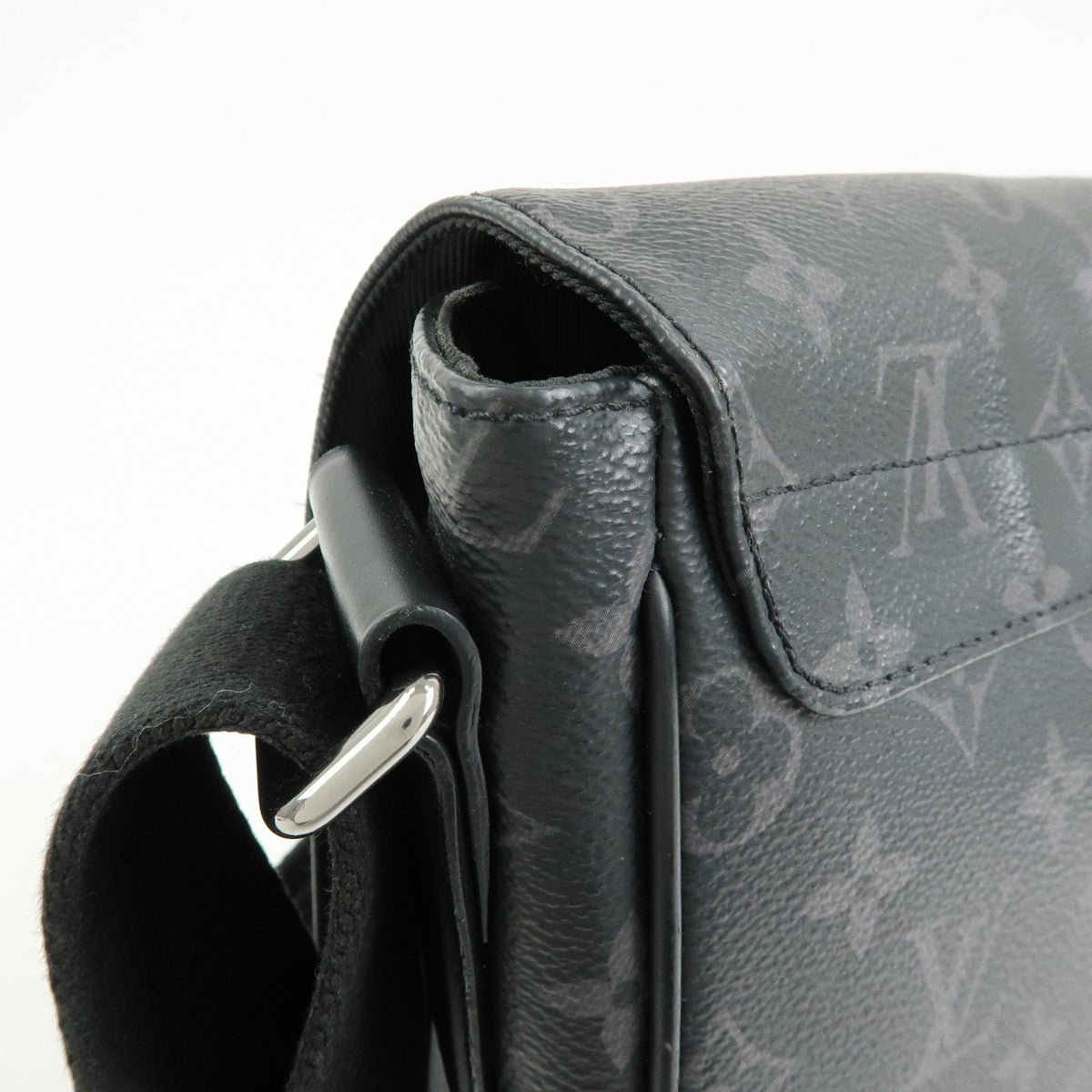 Louis Vuitton District Messenger Monogram Eclipse Canvas, Gray, Canvas, Handbag