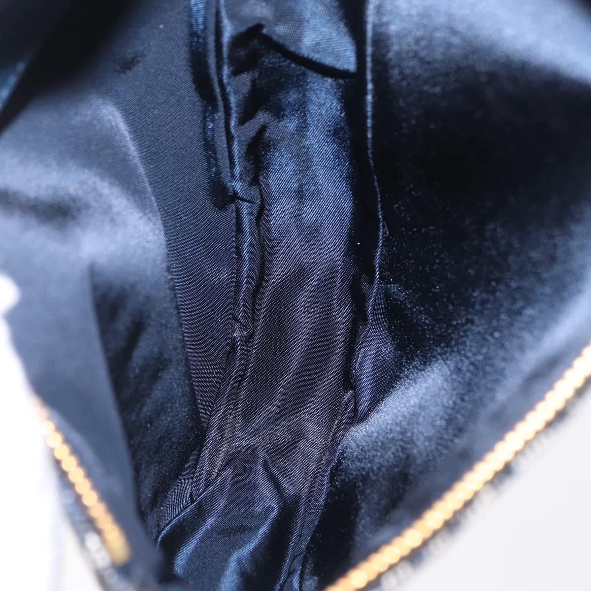 Christian Dior Vintage Saddle Bag Canvas, Navy, Canvas, Clutch