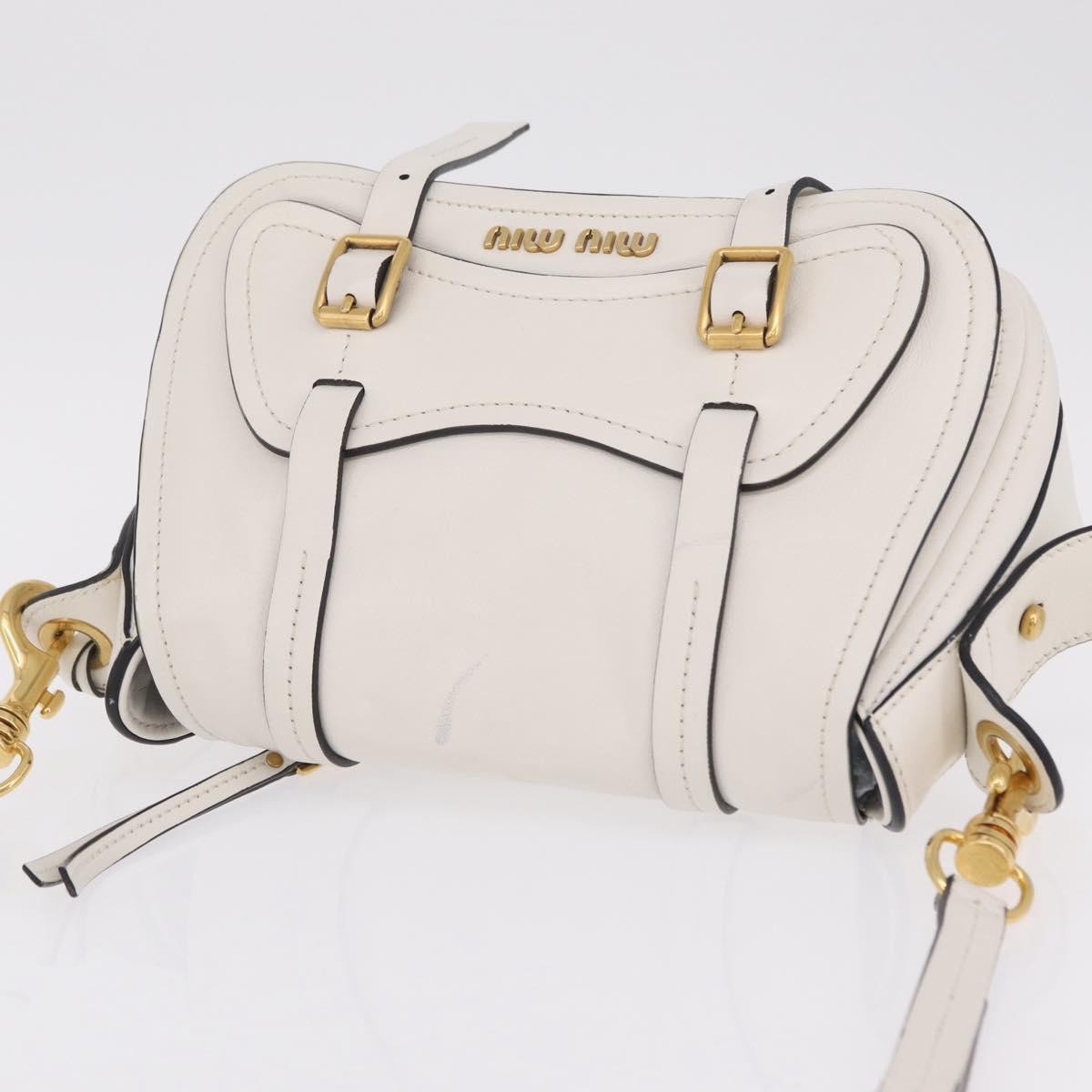 Miu Miu Grace Lux Leather, White, Leather, Shoulder Bag