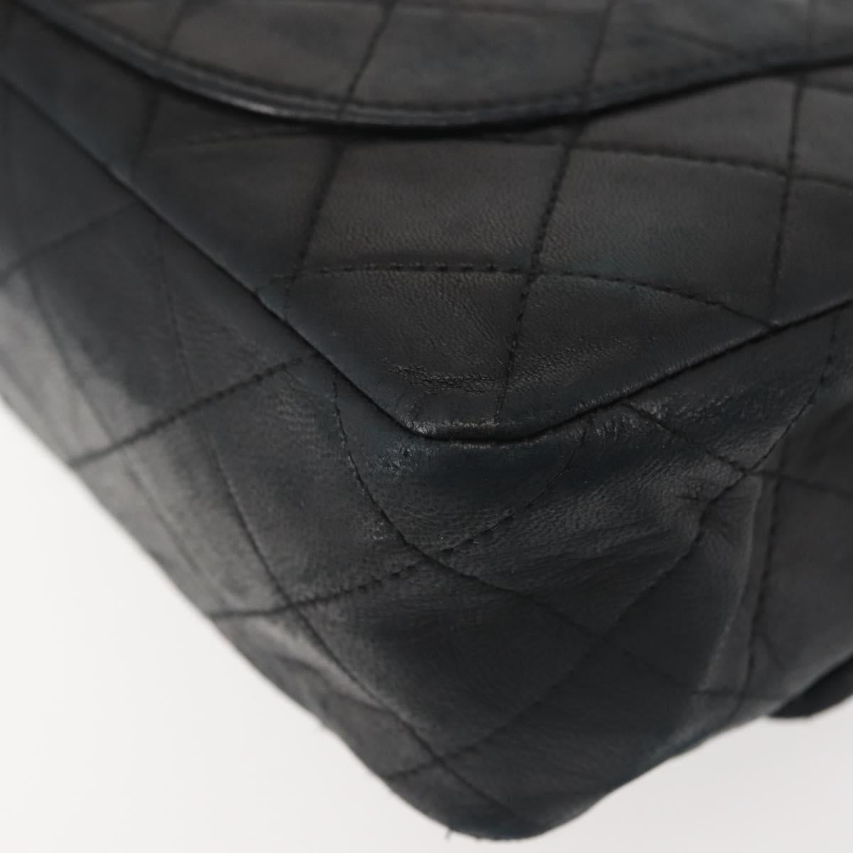 Chanel Vintage Square Classic Double Flap Bag Quilted Leather, BLACK, LEATHER, Shoulder bag