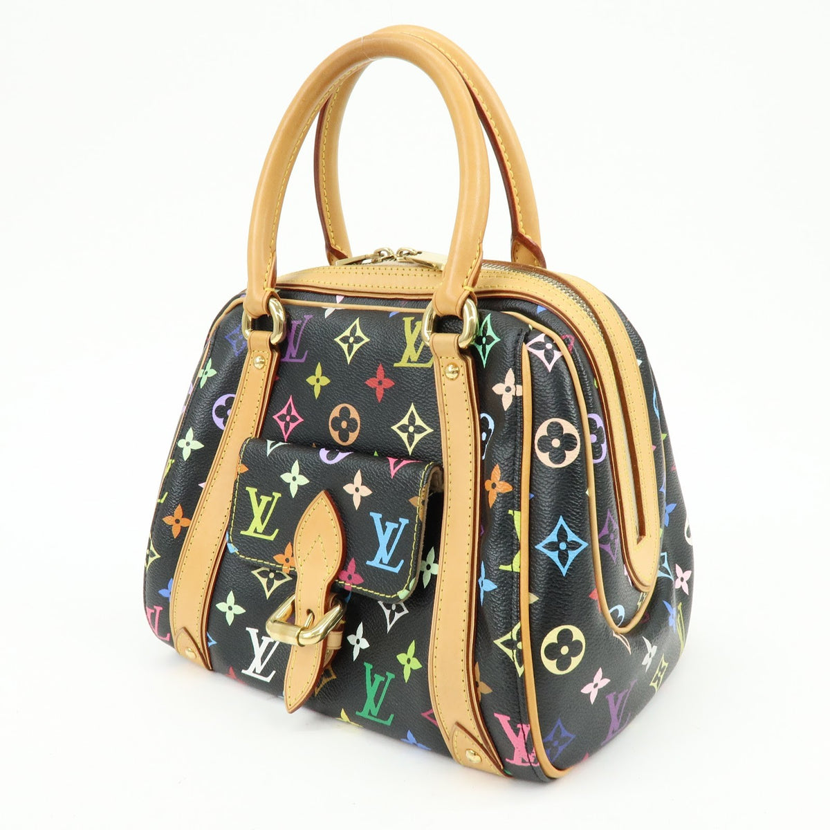 Louis Vuitton Priscilla Monogram Multicolor, Black, Canvas, Handbag