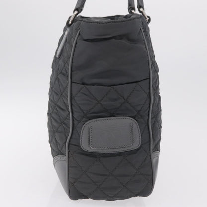 Chanel Vintage CC Quilted Nylon, Gray, Nylon, Tote Bag