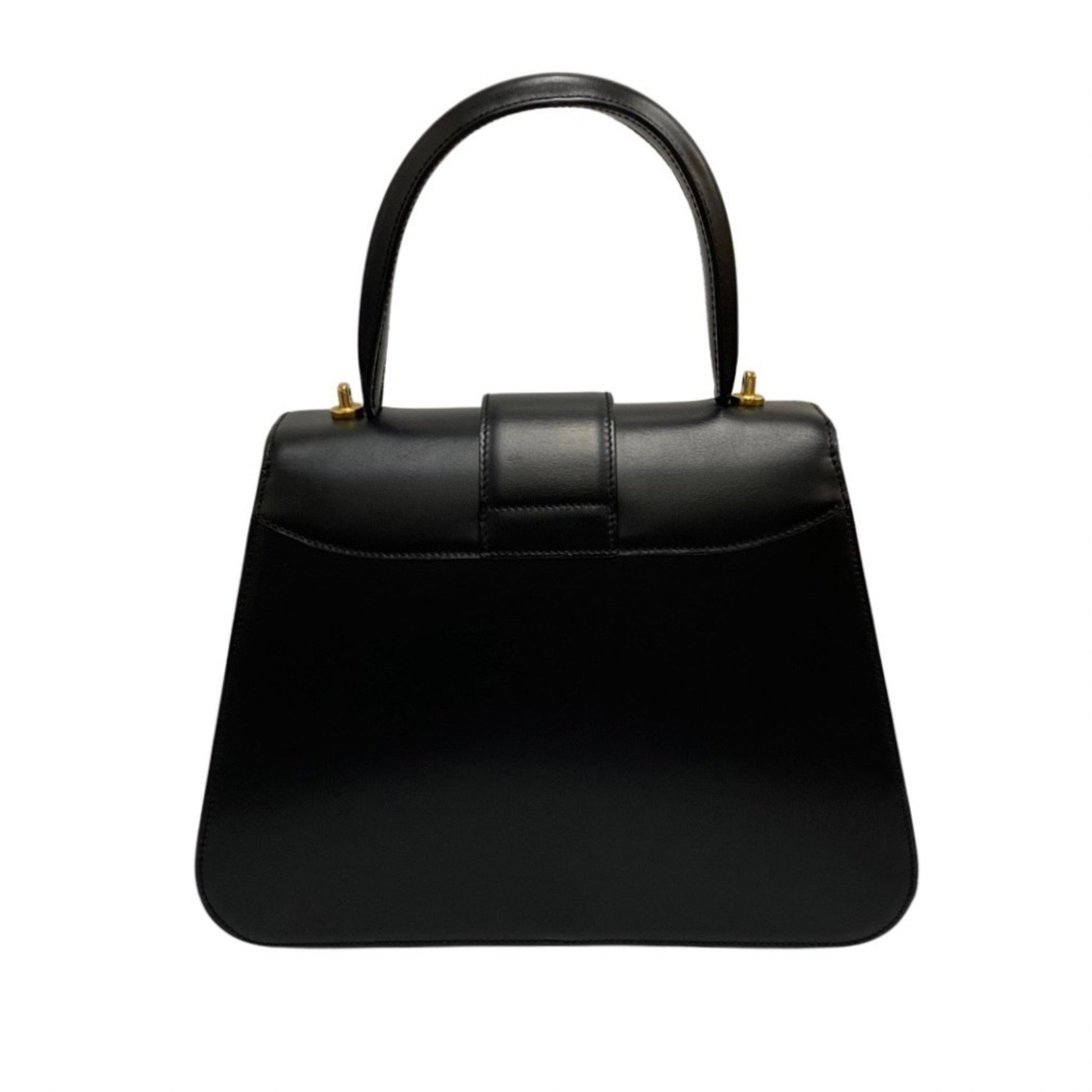 Céline Logo du cercle, Black, Leather, handbag