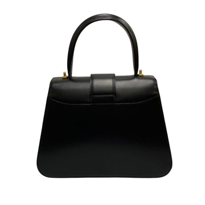 Céline Logo du cercle, Black, Leather, handbag
