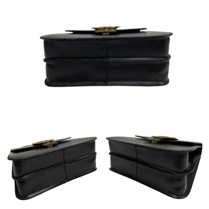 Céline Logo du cercle, Black, Leather, handbag