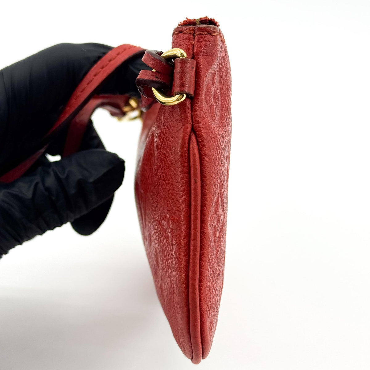 Louis Vuitton Multi Pochette Accessoires Pouch Monogram Empreinte Giant, Red, Leather, Clutch