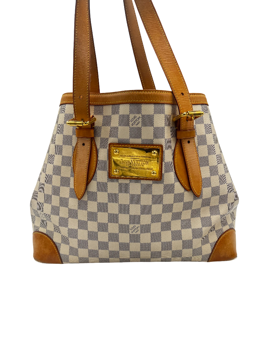 Louis Vuitton Hampstead Handbag Damier, Beige, Canvas, Handbag