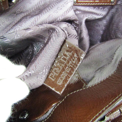 Prada Convertible Zippers Vernice Sfumata, Brown, Patent Leather, Tote Bag