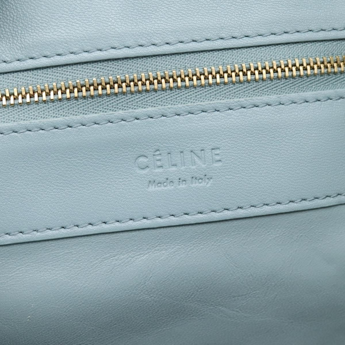 Celine Horizontal Bi-Cabas Leather, Blue, Leather, Tote Bag
