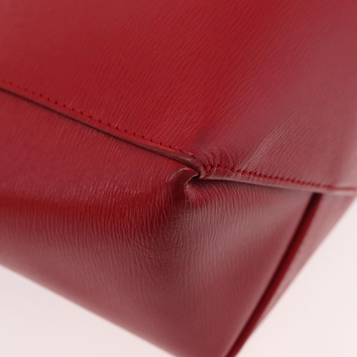 Celine Vertical Cabas Leather, Red, Leather, Tote Bag