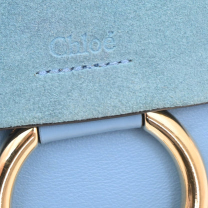 Chloe Faye Leather and Suede, Blue, Leather, Shoulder Bag
